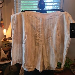 LC by Laura Cruz Cream Striped Shorts
